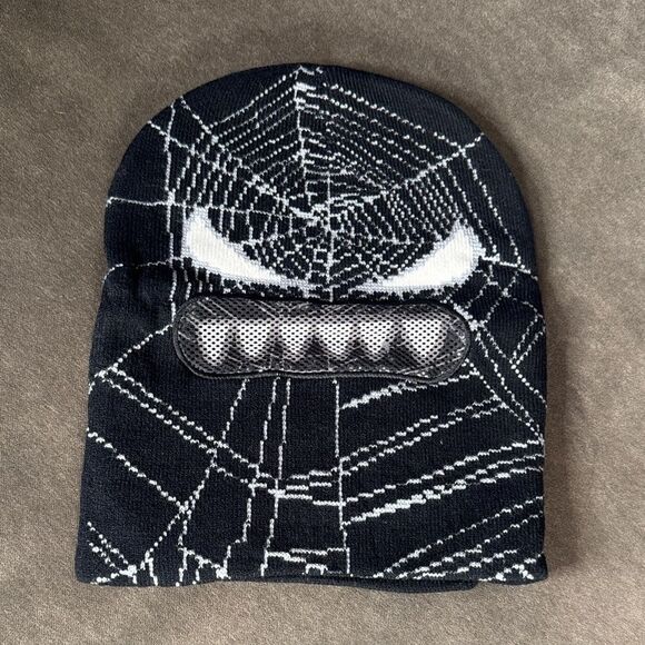Unisex Black Spider Web Mask Beanie Fold Up
Cuff One Size Fits Most NEW - Picture 3 of 8